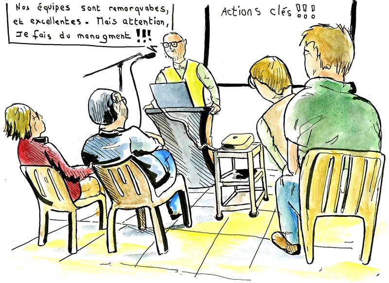 Nos équipes sont remarquabes Dessin de la journée de rentrée de l'IAB