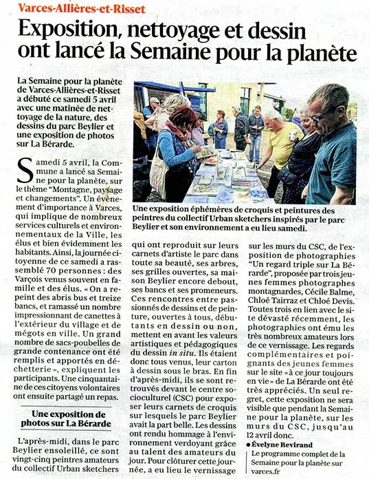 Dans le Dauphiné Libéré du 18 avril Dans le Dauphiné Libéré du 18 avril