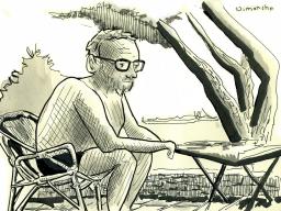 Thierry est pensif au bord de la piscine